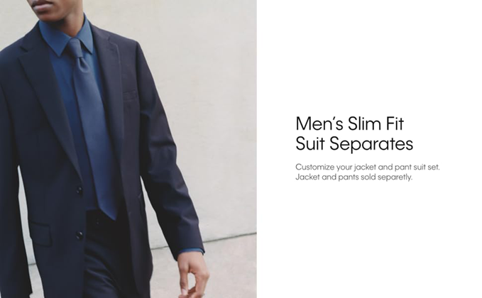 Men's Slim Fit Suit Separates