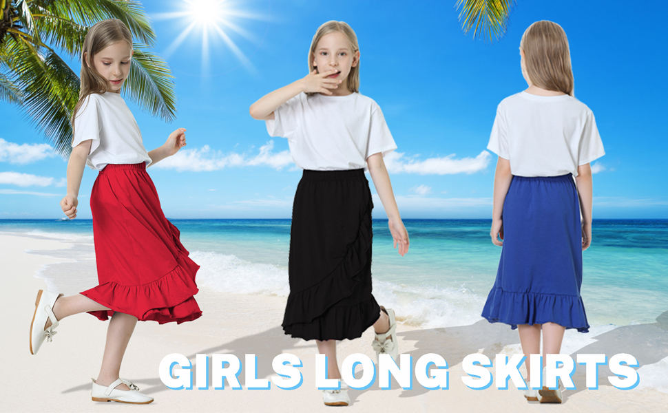 maxi skirts for girls below knee length