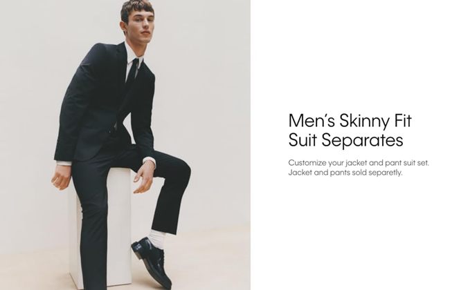 Men's Skinny Fit Suit Separates