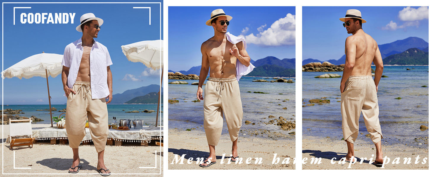 mens linen harem pants