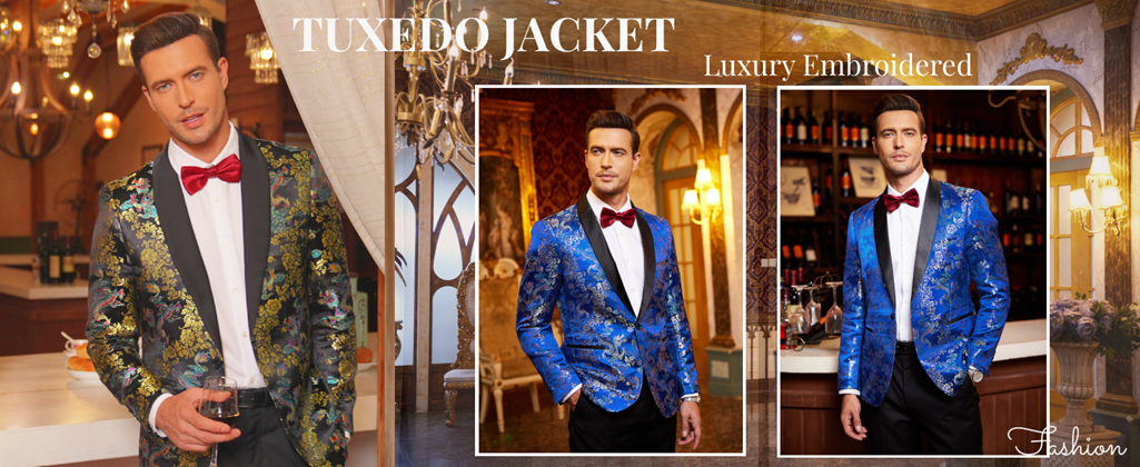 COOFANDY Mens Floral Tuxedo Jacket Paisley Shawl Lapel Suit Blazer Jacket for Dinner,Prom,Wedding